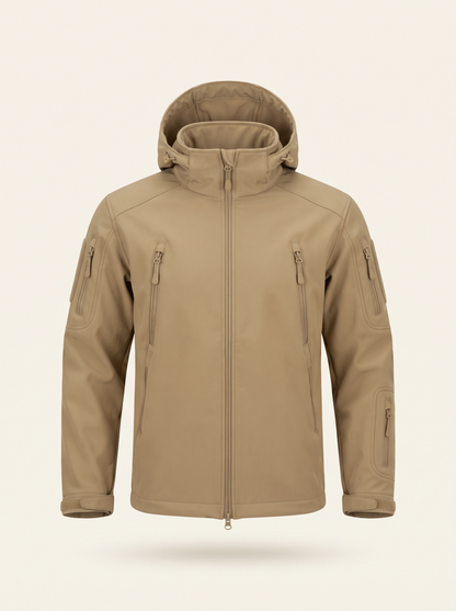 Fleece-Lined Softshell Jacket – Khaki – product view