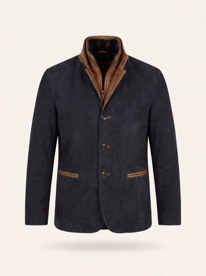 Suede-Effect Casual Jacket – Black – product view