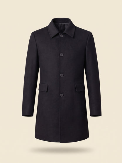 Men's Wool Blend Overcoat – Black – packshot