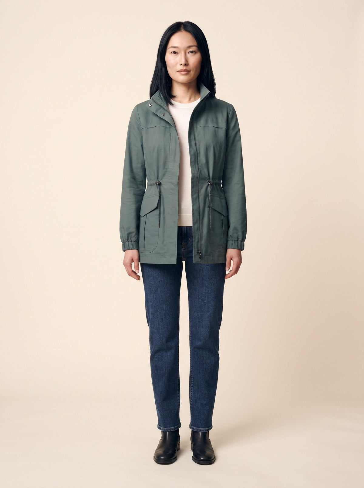 Women's Utility Jacket – Green – on model