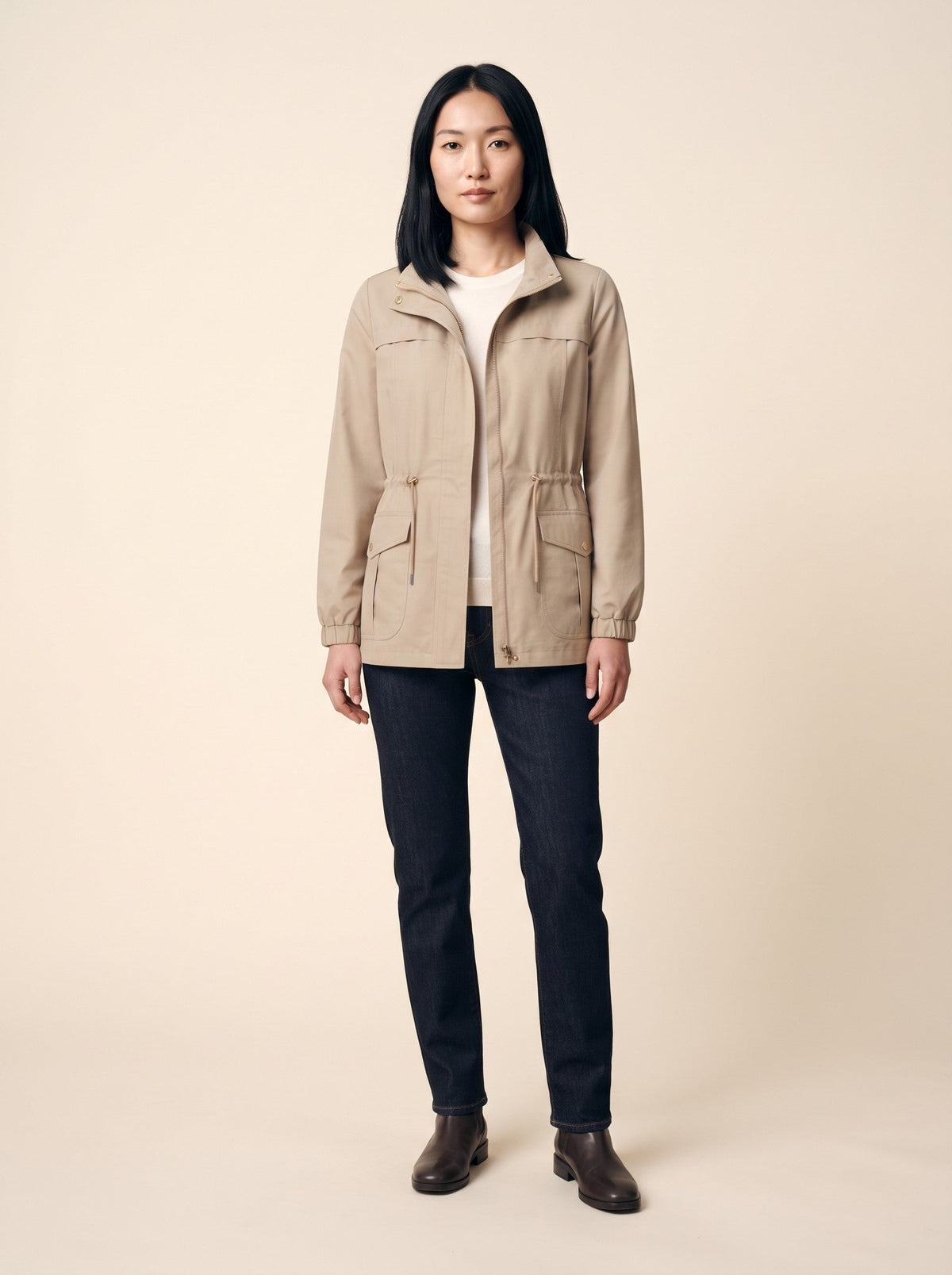 Women's Utility Jacket – Khaki – on model