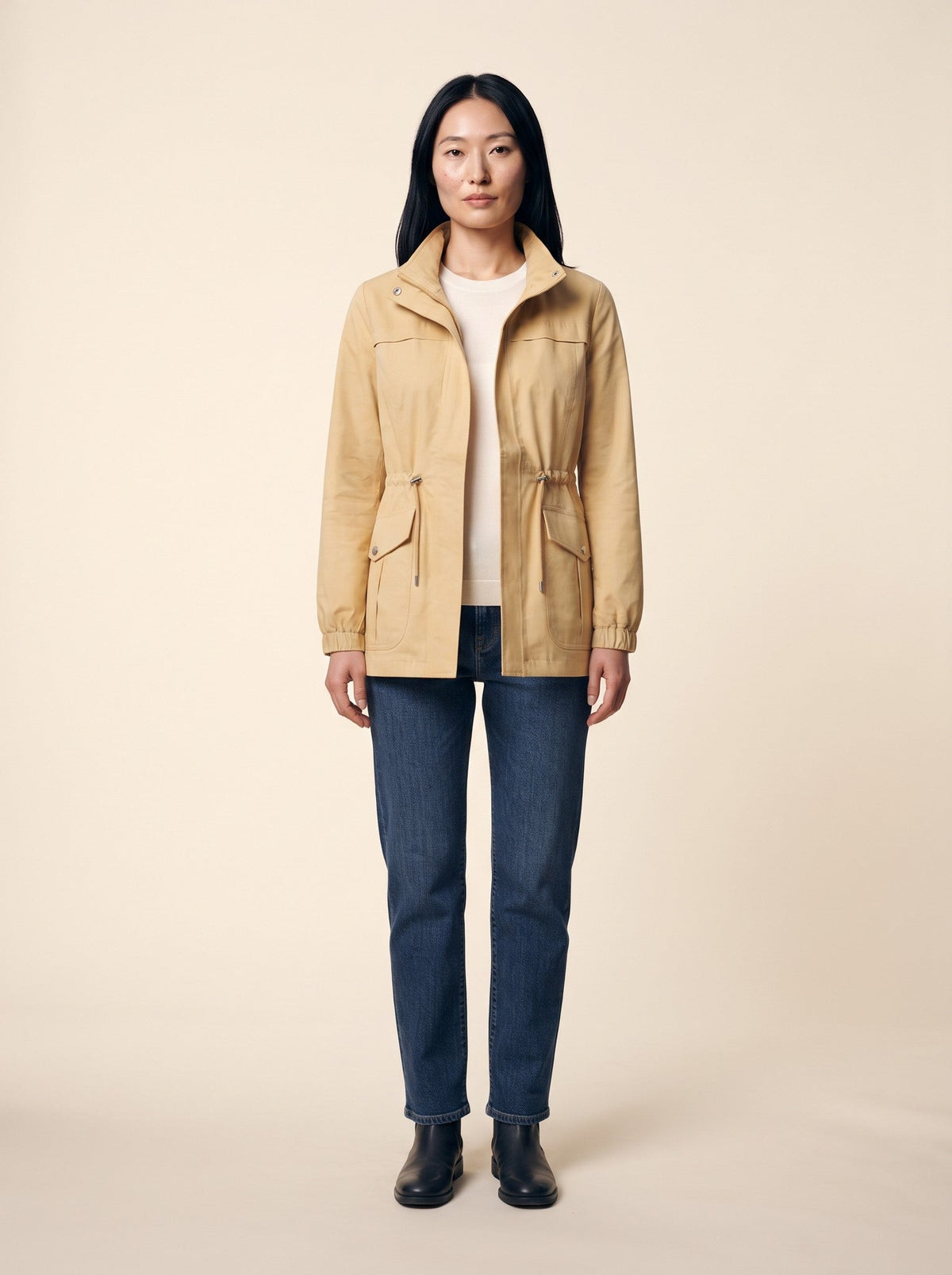 Women's Utility Jacket – Yellow – on model