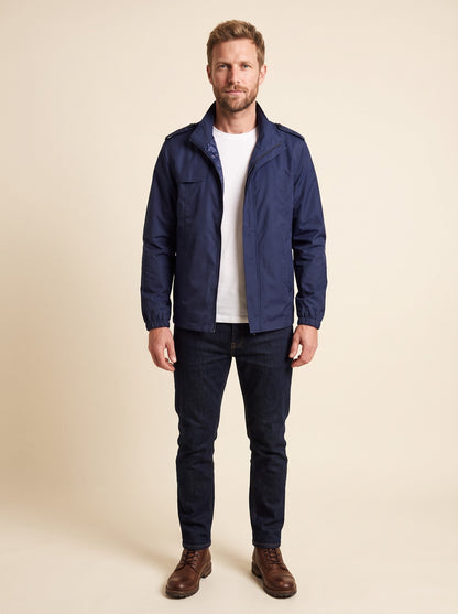 Men's Lightweight Windbreaker Jacket – Navy – on model