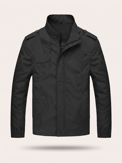 Men's Lightweight Windbreaker Jacket – Black – packshot