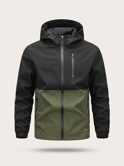 Men's Colour Block Hooded Jacket – Green – packshot