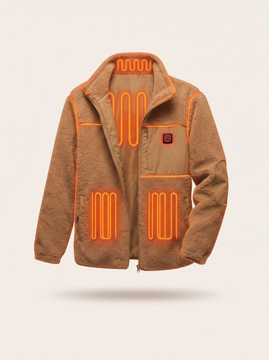 Heated Sherpa Fleece Jacket – heating on