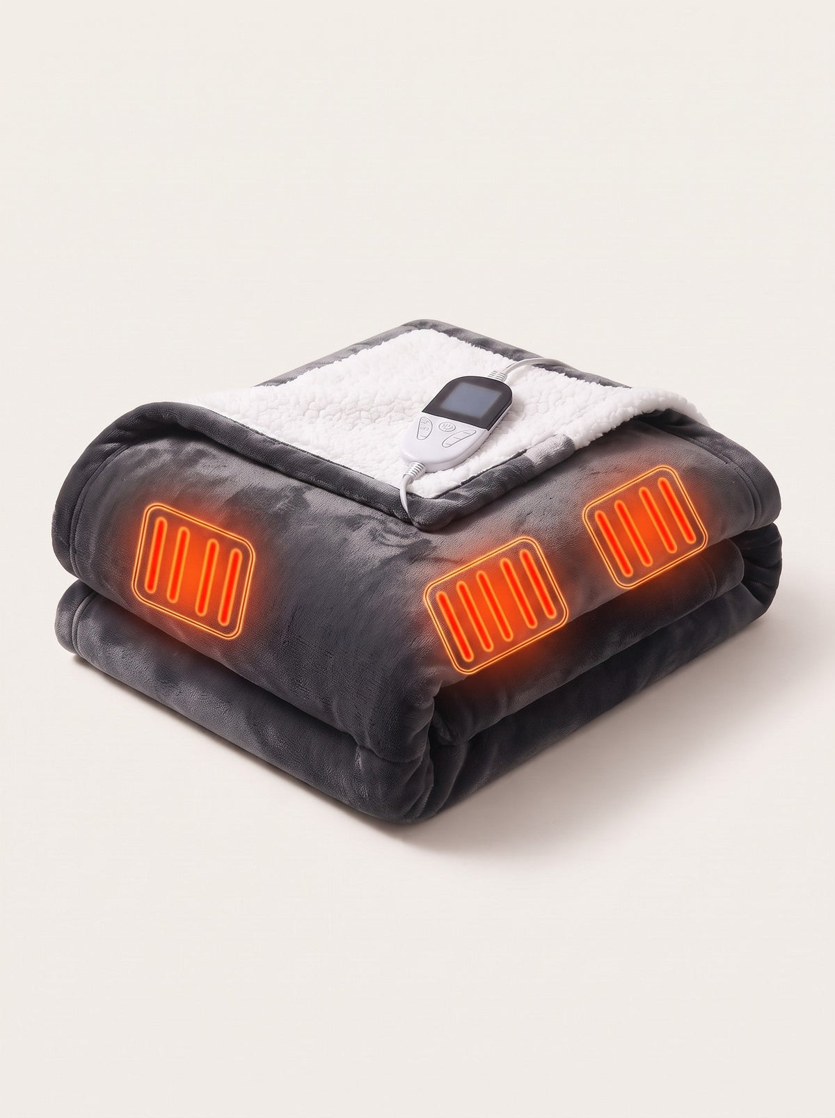 Sherpa Heated Throw Blanket – heating on