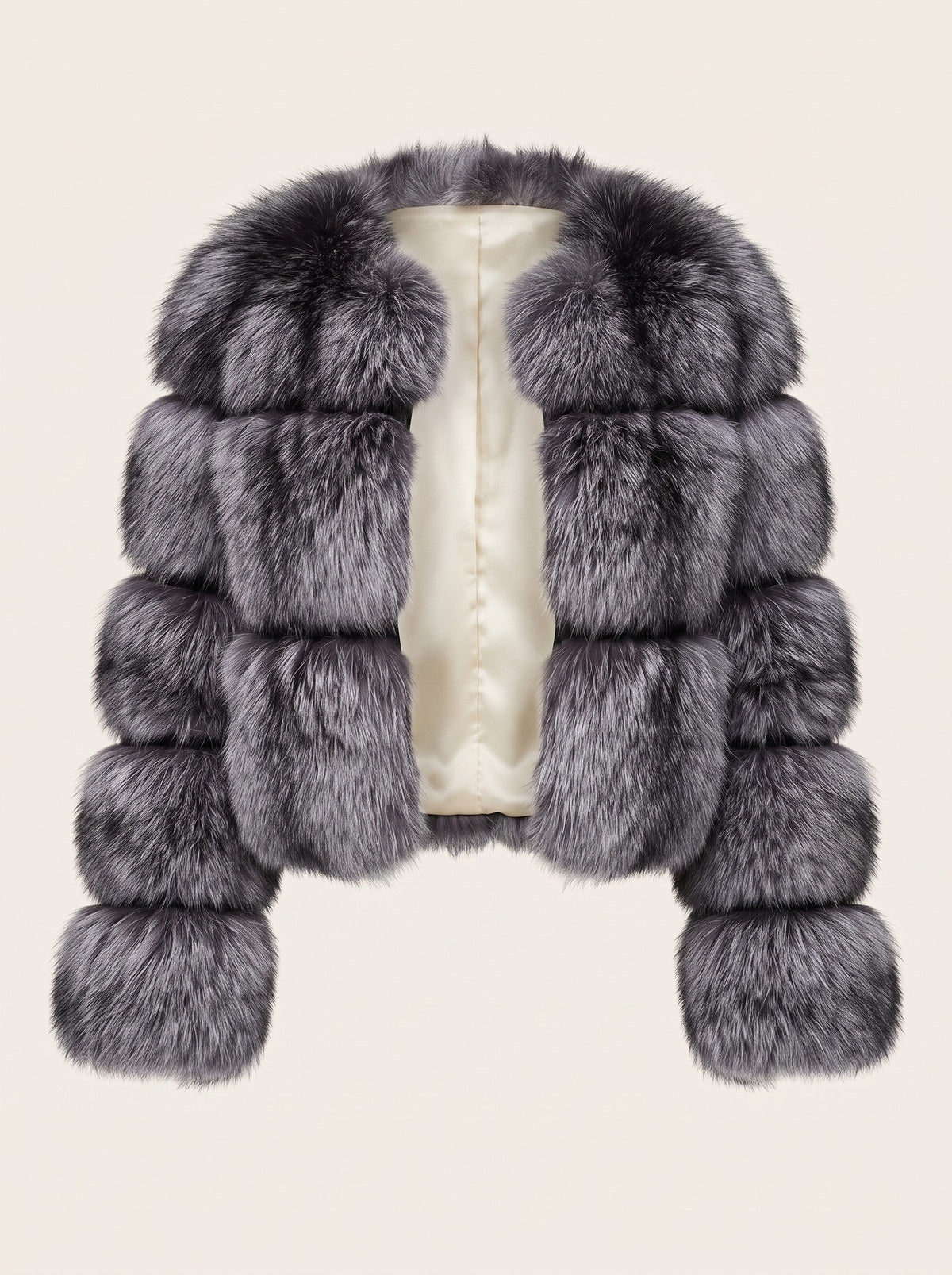 Women's Oversized Faux Fur Jacket – Dark Grey – front packshot