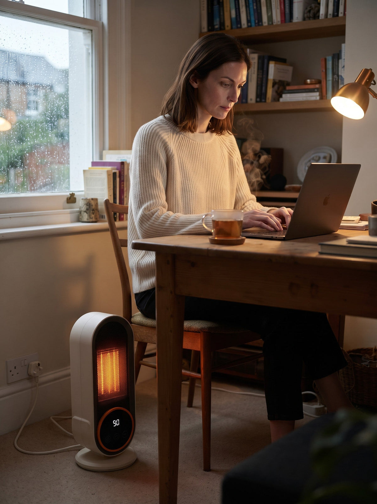 Ceramic Fan Heater 1200 W – Cream – lifestyle