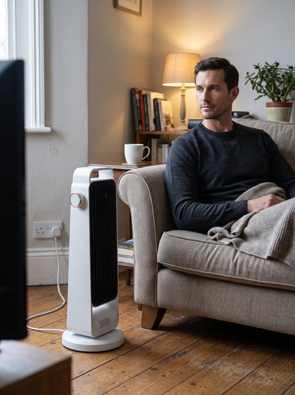 Ceramic Tower Heater 2000 W – White – lifestyle