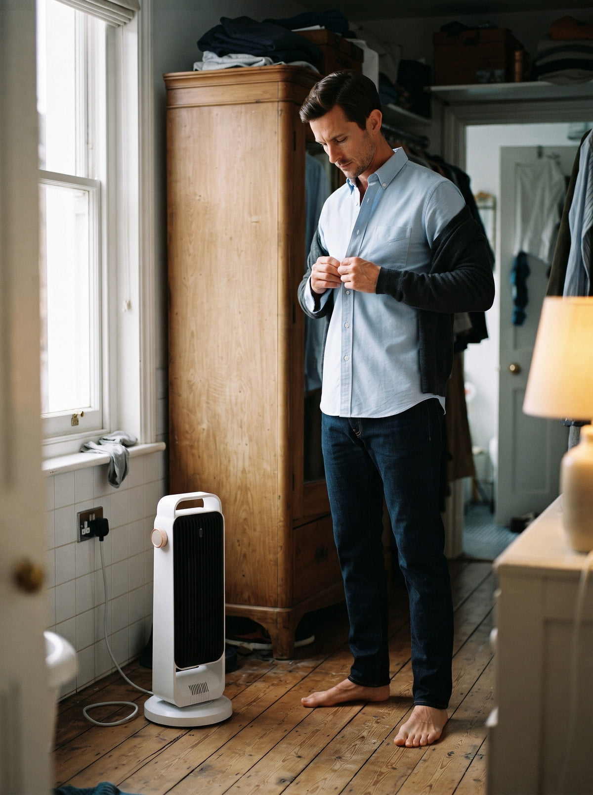Ceramic Tower Heater 2000 W – White – lifestyle