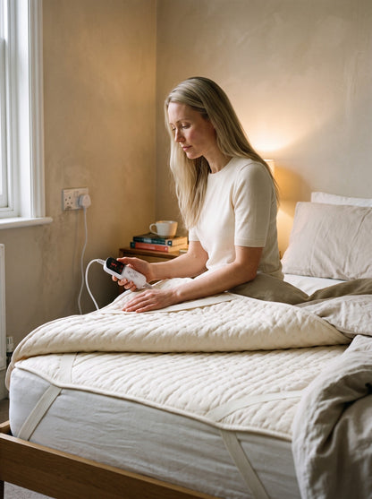 Heated Mattress Topper – Cream – lifestyle