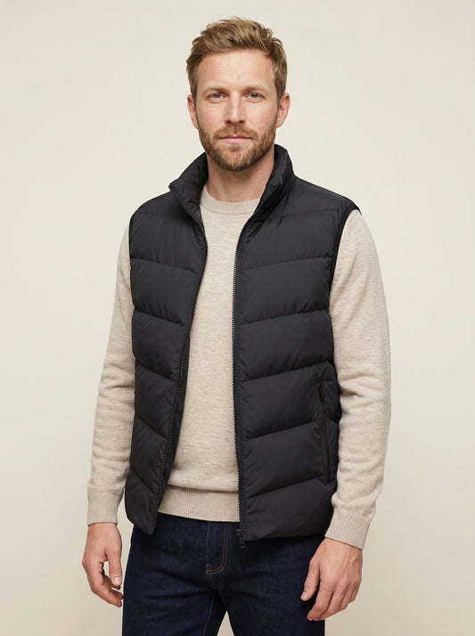 Men's Padded Gilet – Black – on model