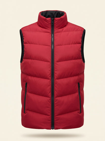 Men's Padded Gilet – Red – front