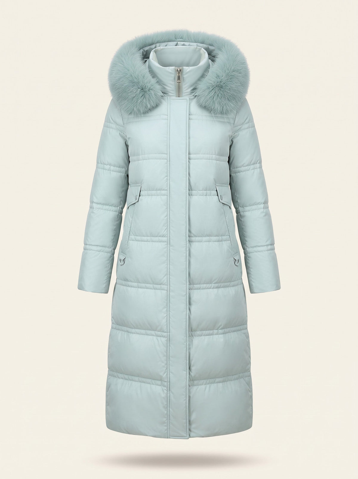Women's Hooded Parka Jacket – Blue – front packshot
