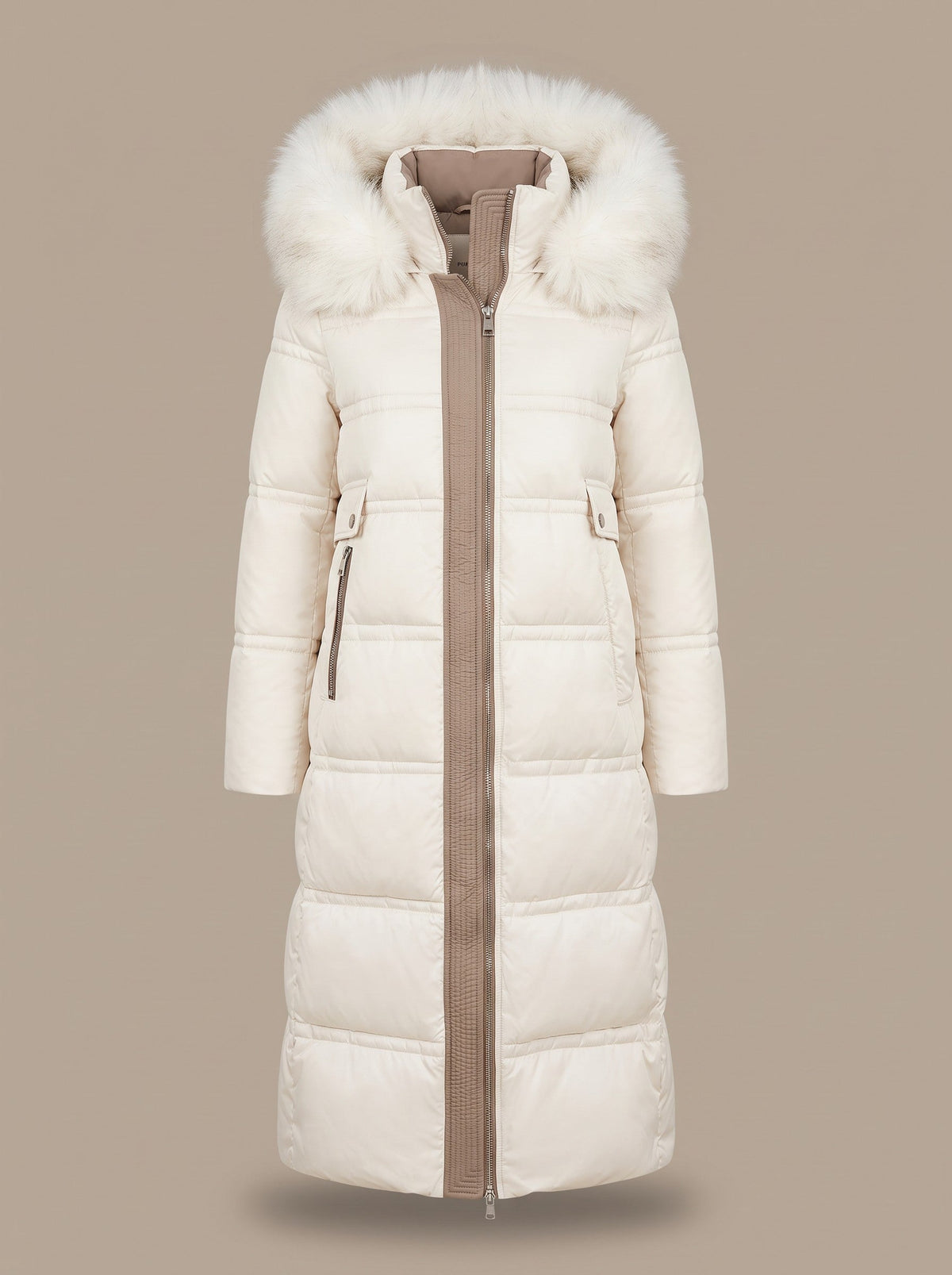 Women's Hooded Parka Jacket – White – front packshot