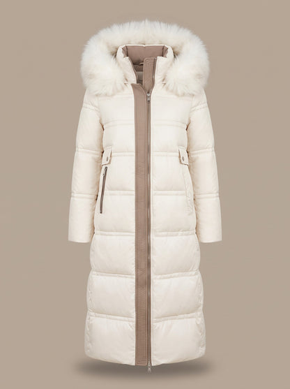 Women's Hooded Parka Jacket – White – front packshot