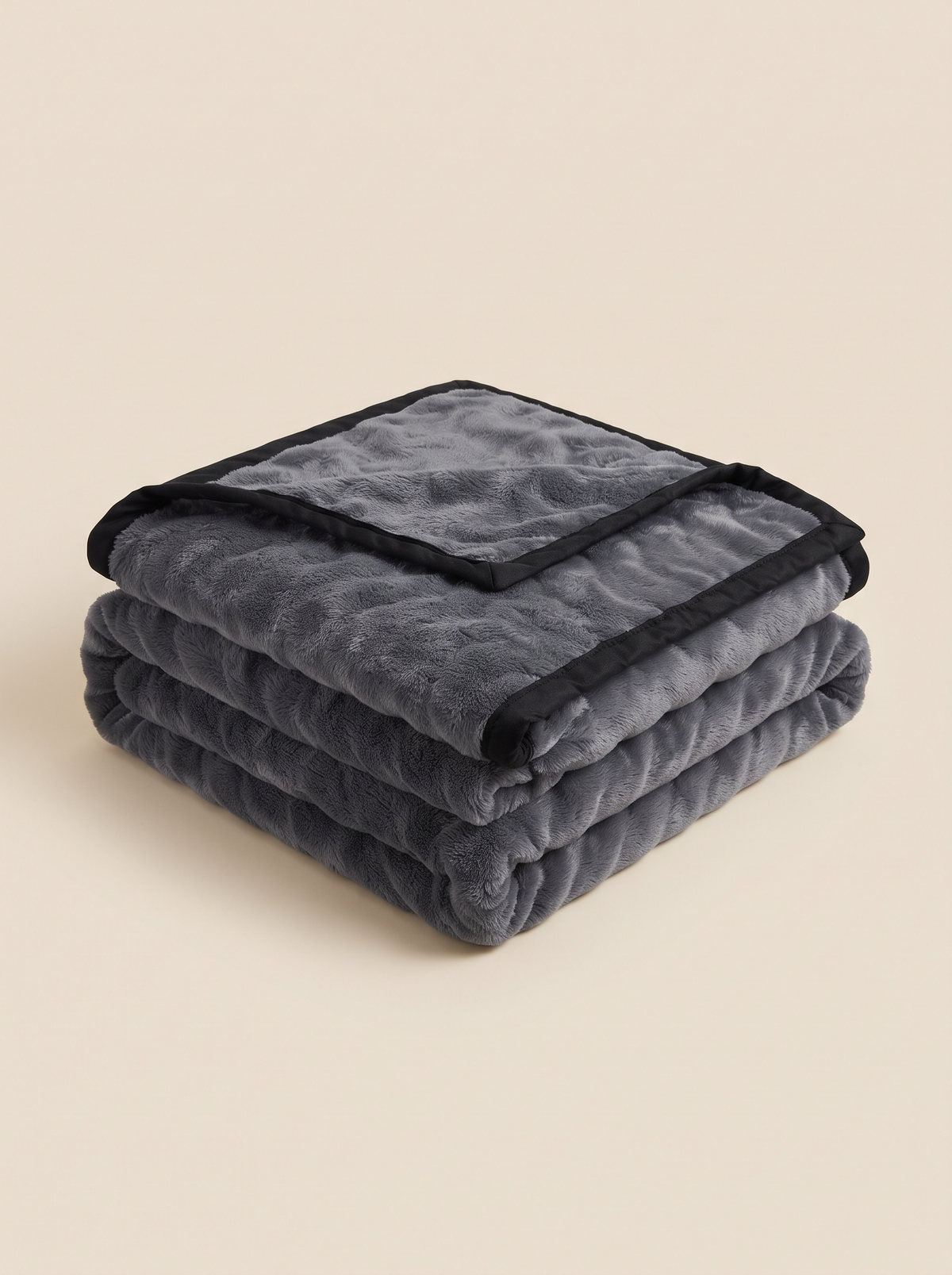 Plush Fleece Blanket – Dark Grey – product view