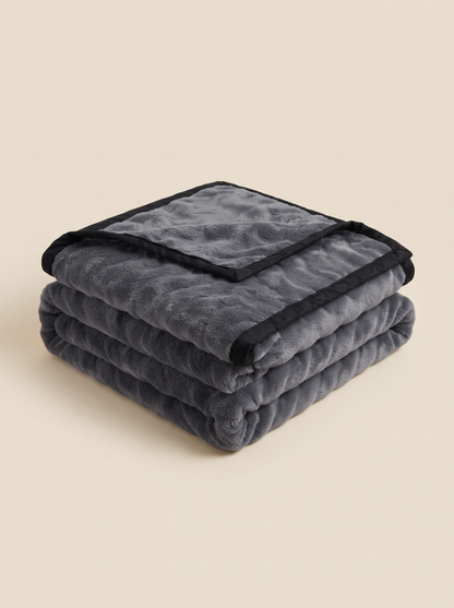 Plush Fleece Blanket – Dark Grey – product view