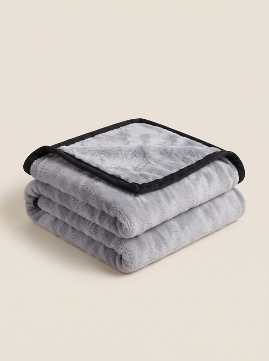 Plush Fleece Blanket – Grey – product view