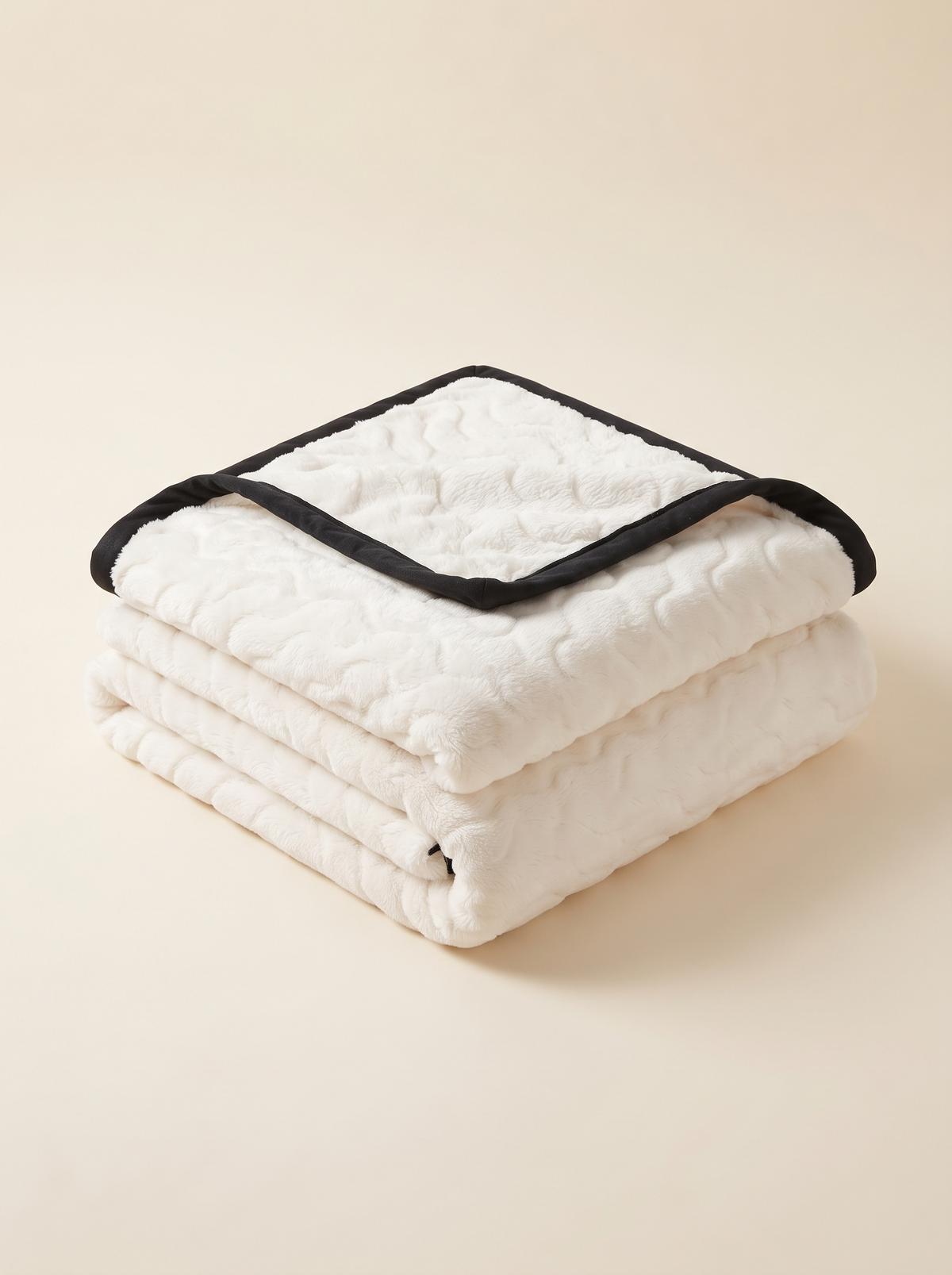 Plush Fleece Blanket – White – product view
