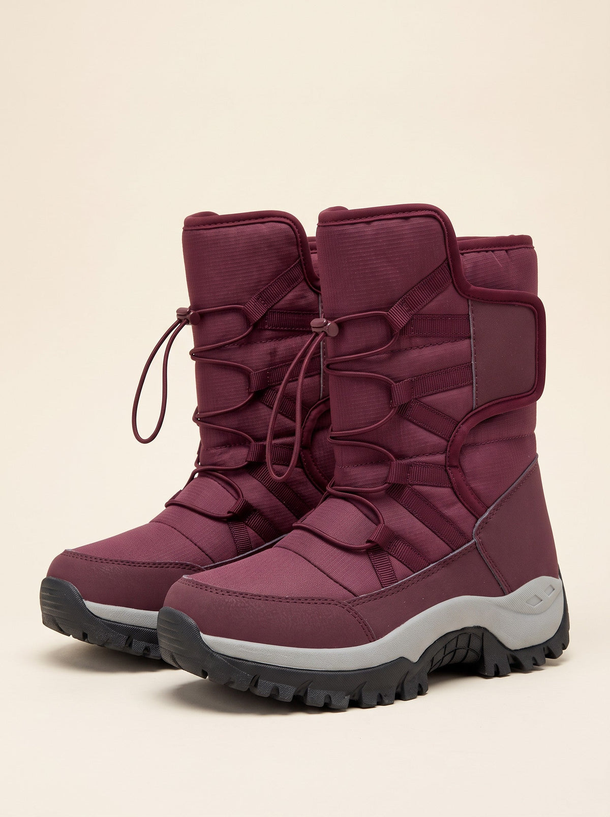 Women's Plush Lined Winter Boots – Burgundy – packshot