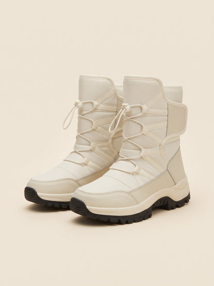 Unisex Plush Lined Winter Boots – White – packshot