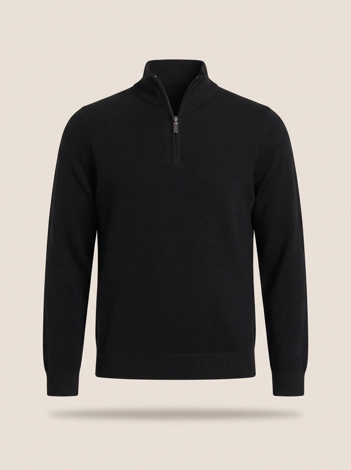 Men's Quarter Zip Jumper – Black – packshot