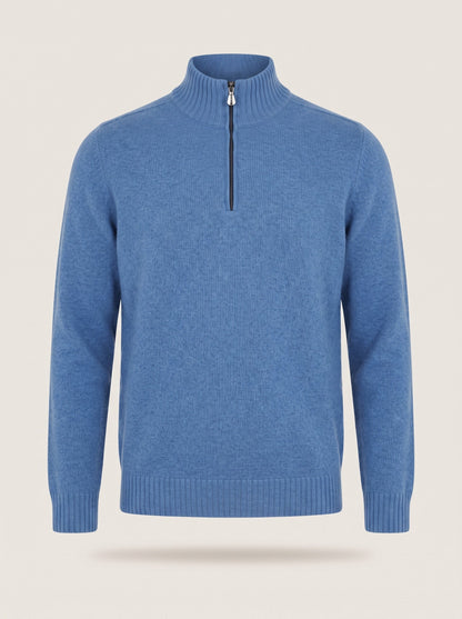 Men's Quarter Zip Jumper – Blue – packshot