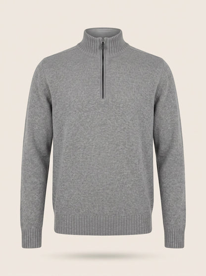Men's Quarter Zip Jumper – Grey – packshot