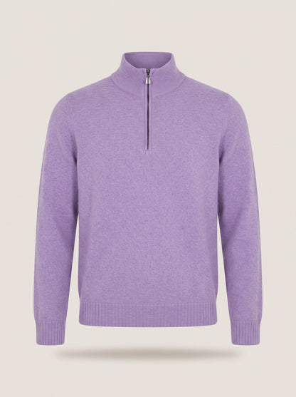 Men's Quarter Zip Jumper – Purple – packshot