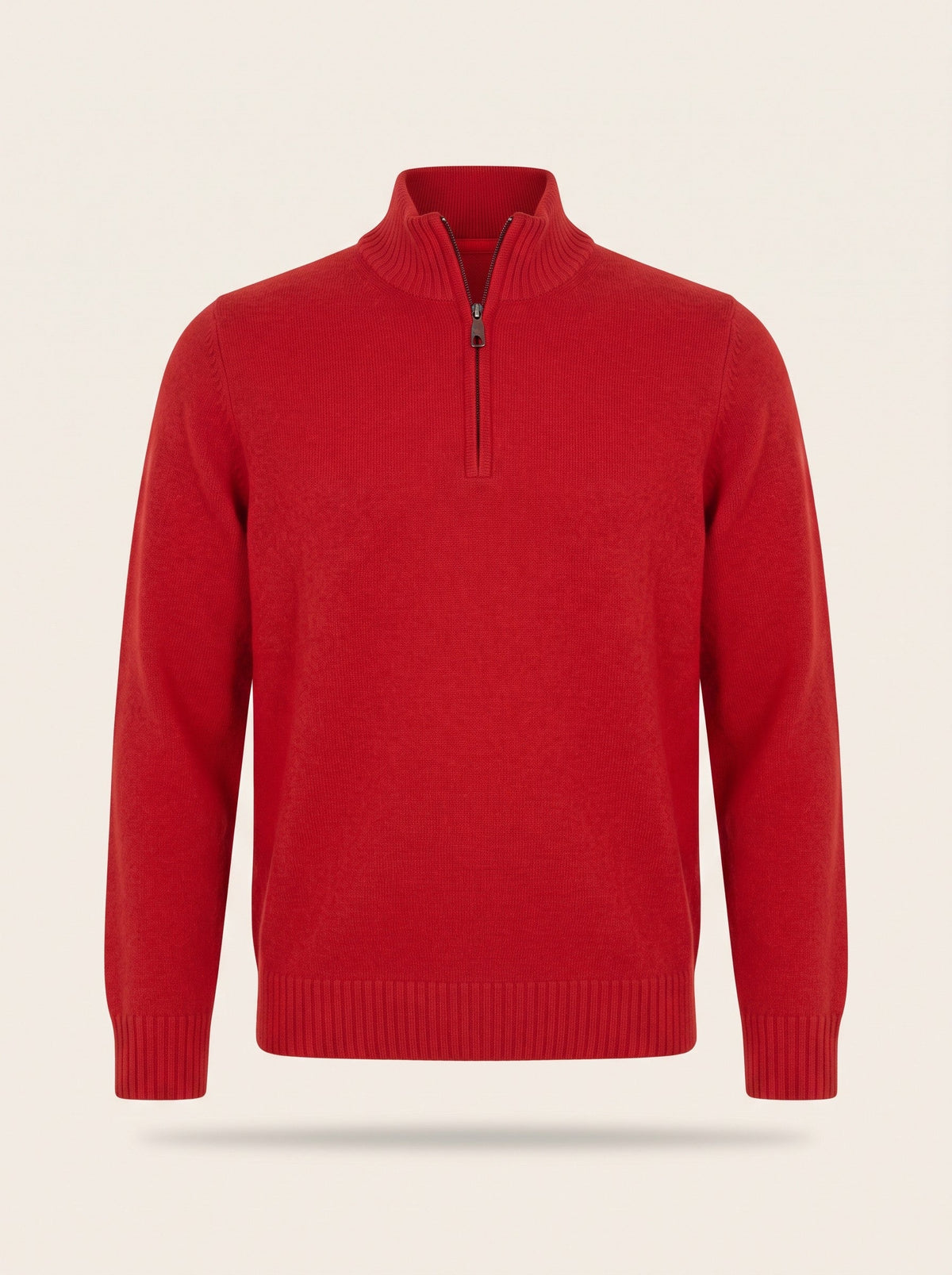 Men's Quarter Zip Jumper – Red – packshot