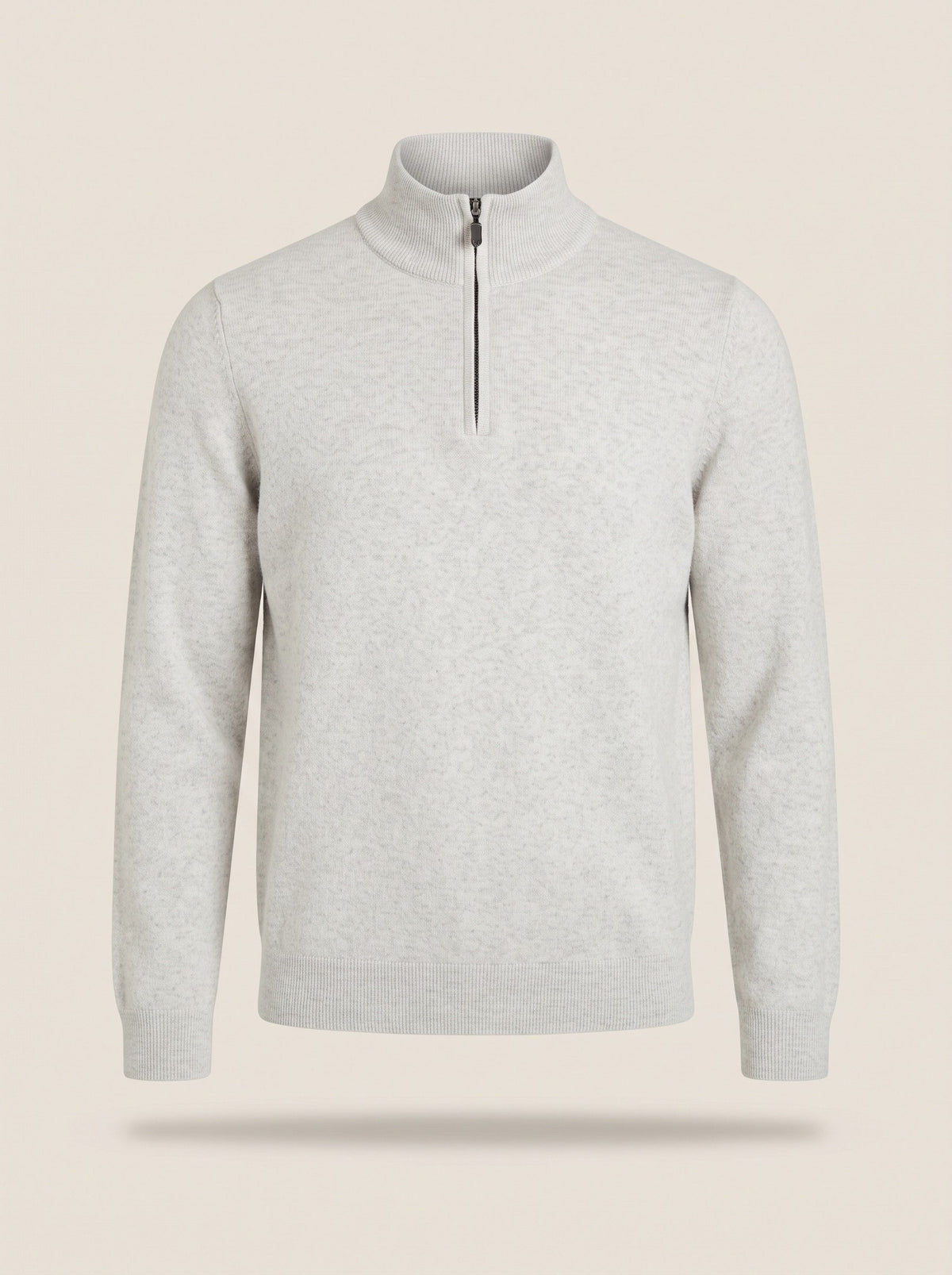 Men's Quarter Zip Jumper – White – packshot