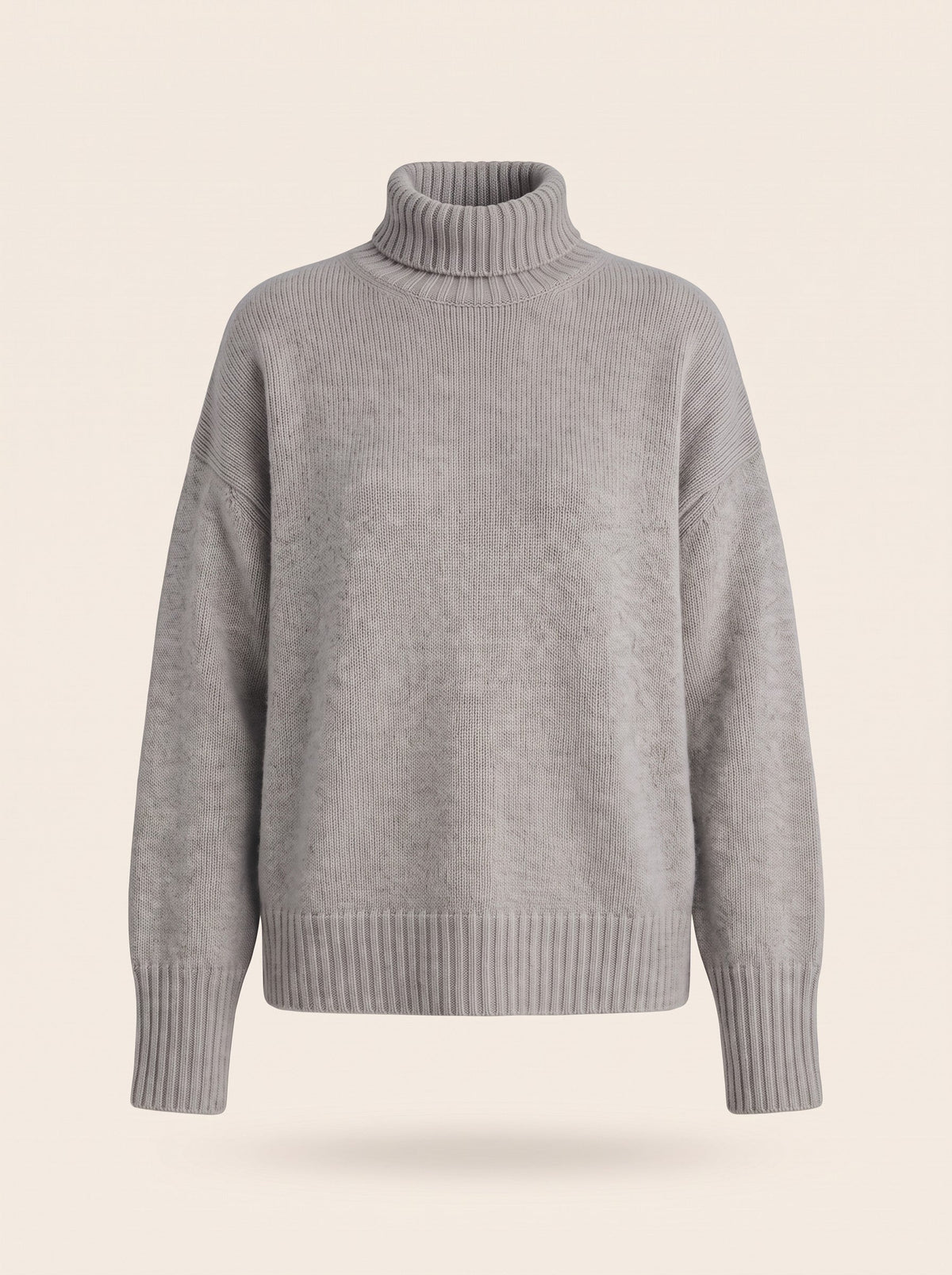 Women's Roll Neck Jumper – Grey – front packshot