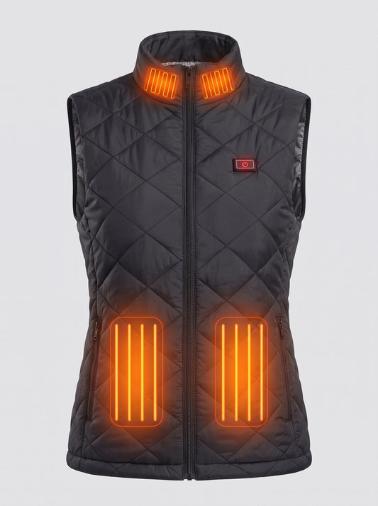 Women's Heated Quilted Gilet – heating on