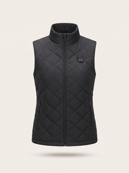 Women's Heated Quilted Gilet – Black – packshot