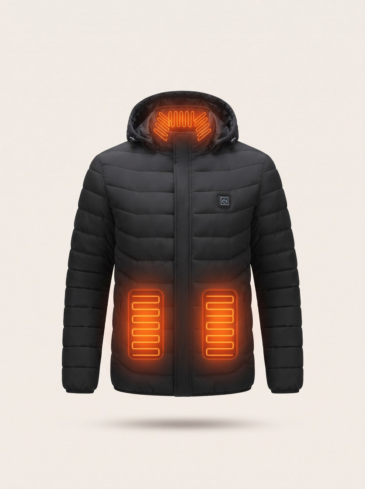Heated Hooded Puffer Jacket – heating on