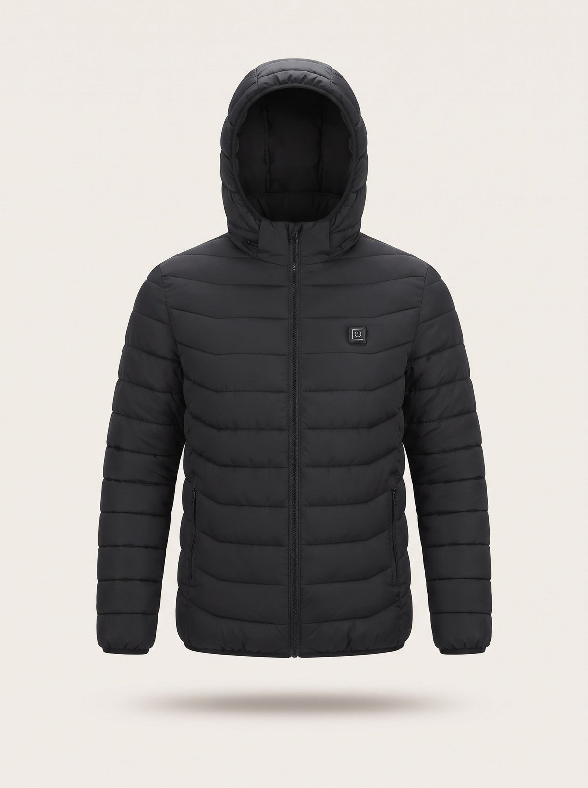 Heated Hooded Puffer Jacket – Black – packshot