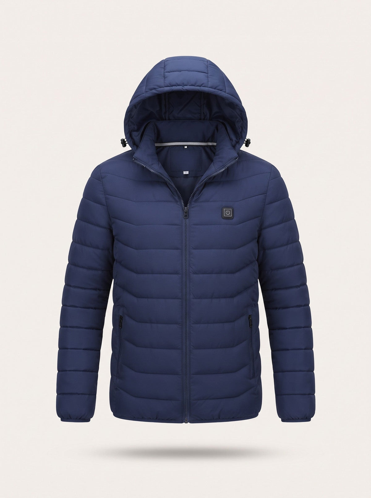 Heated Hooded Puffer Jacket – Navy Blue – packshot