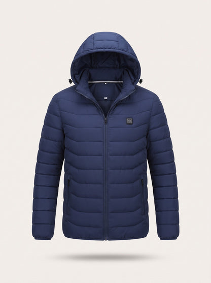 Heated Hooded Puffer Jacket – Navy Blue – packshot