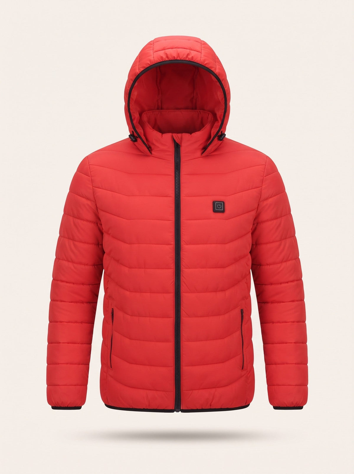 Heated Hooded Puffer Jacket – Red – packshot