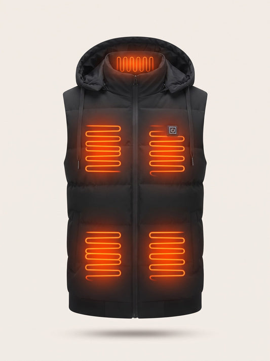 Men's Heated Hooded Gilet – heating on