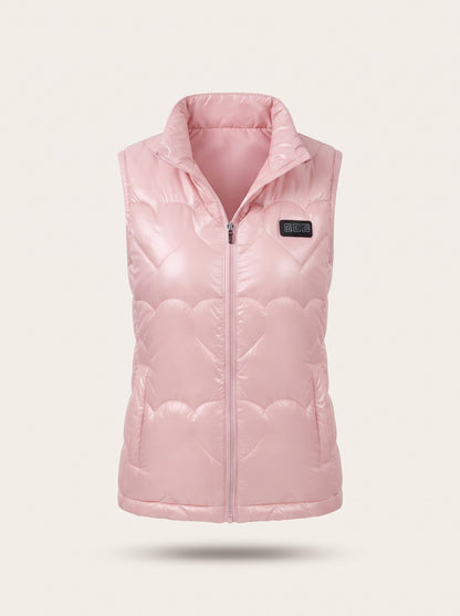 Women's Heated Glossy Puffer Gilet – Pink – packshot