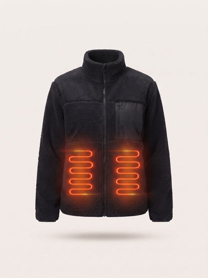 Women's Heated Sherpa Fleece Jacket – heating on