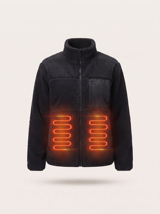 Women's Heated Sherpa Fleece Jacket – heating on