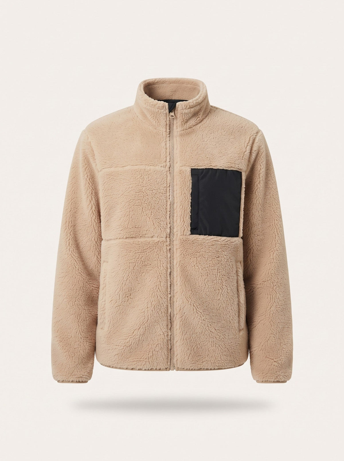 Women's Heated Sherpa Fleece Jacket – Beige – packshot
