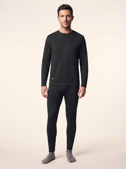 Heated Thermal Underwear Set – Black – on model