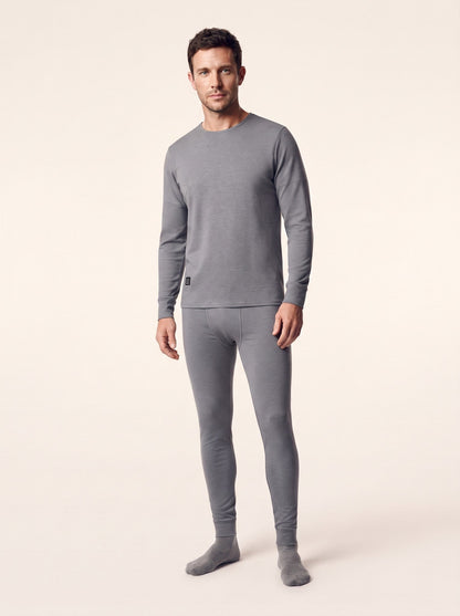 Heated Thermal Underwear Set – Grey – on model