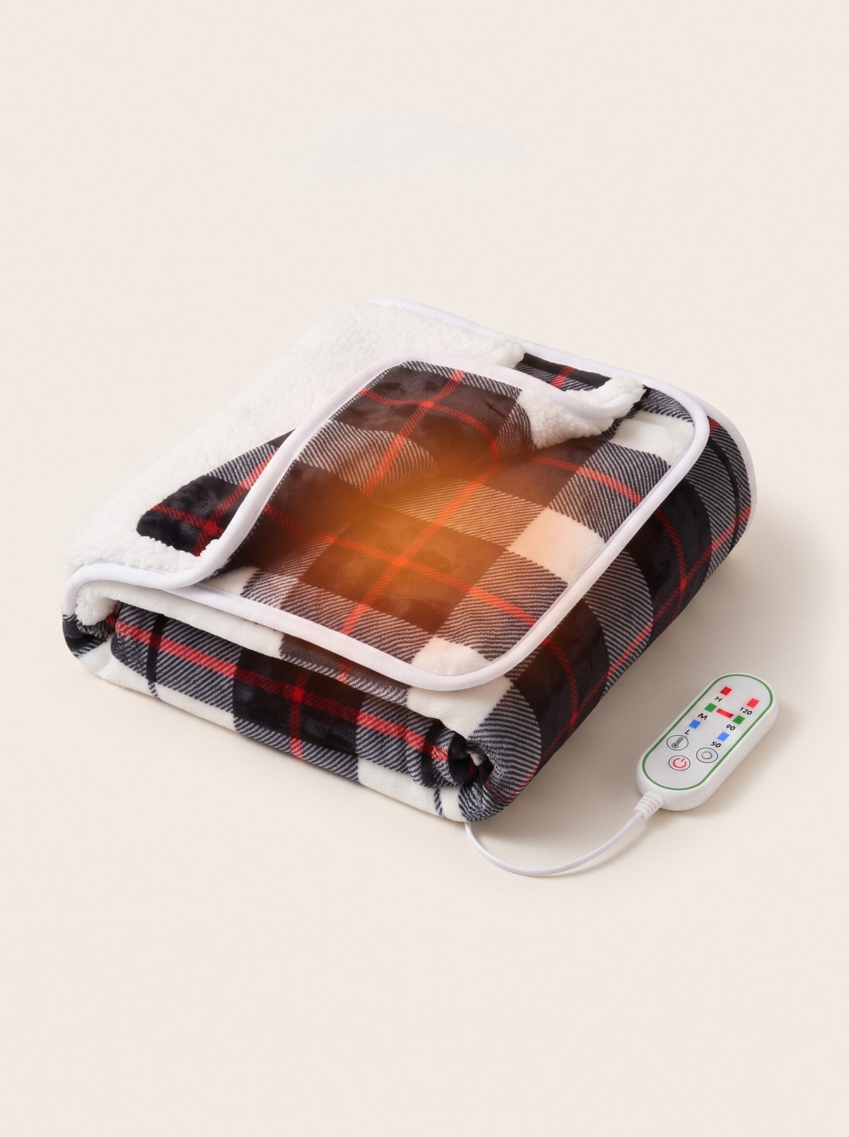 USB Heated Wearable Tartan Throw – heating on