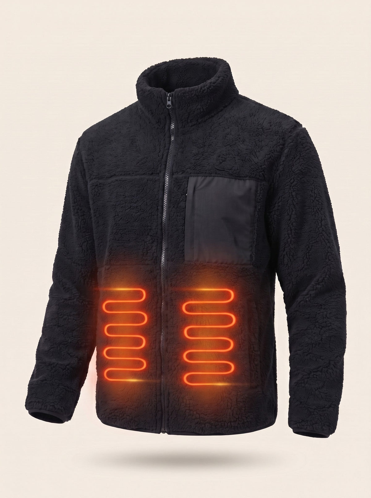 Men's Heated Sherpa Fleece Jacket – heating on